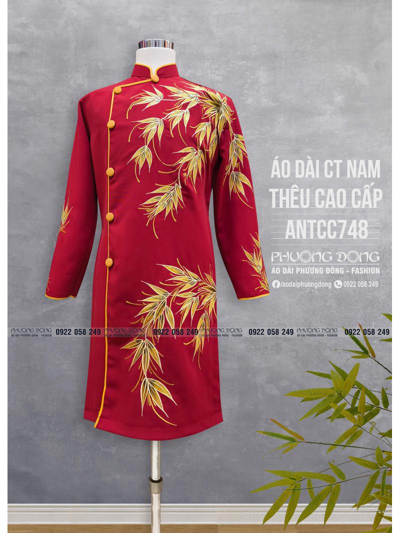 Áo Dài Cách Tân Nam Thêu Cao Cấp ANTCC748